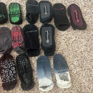 11 pairs of Pure Barre Socks